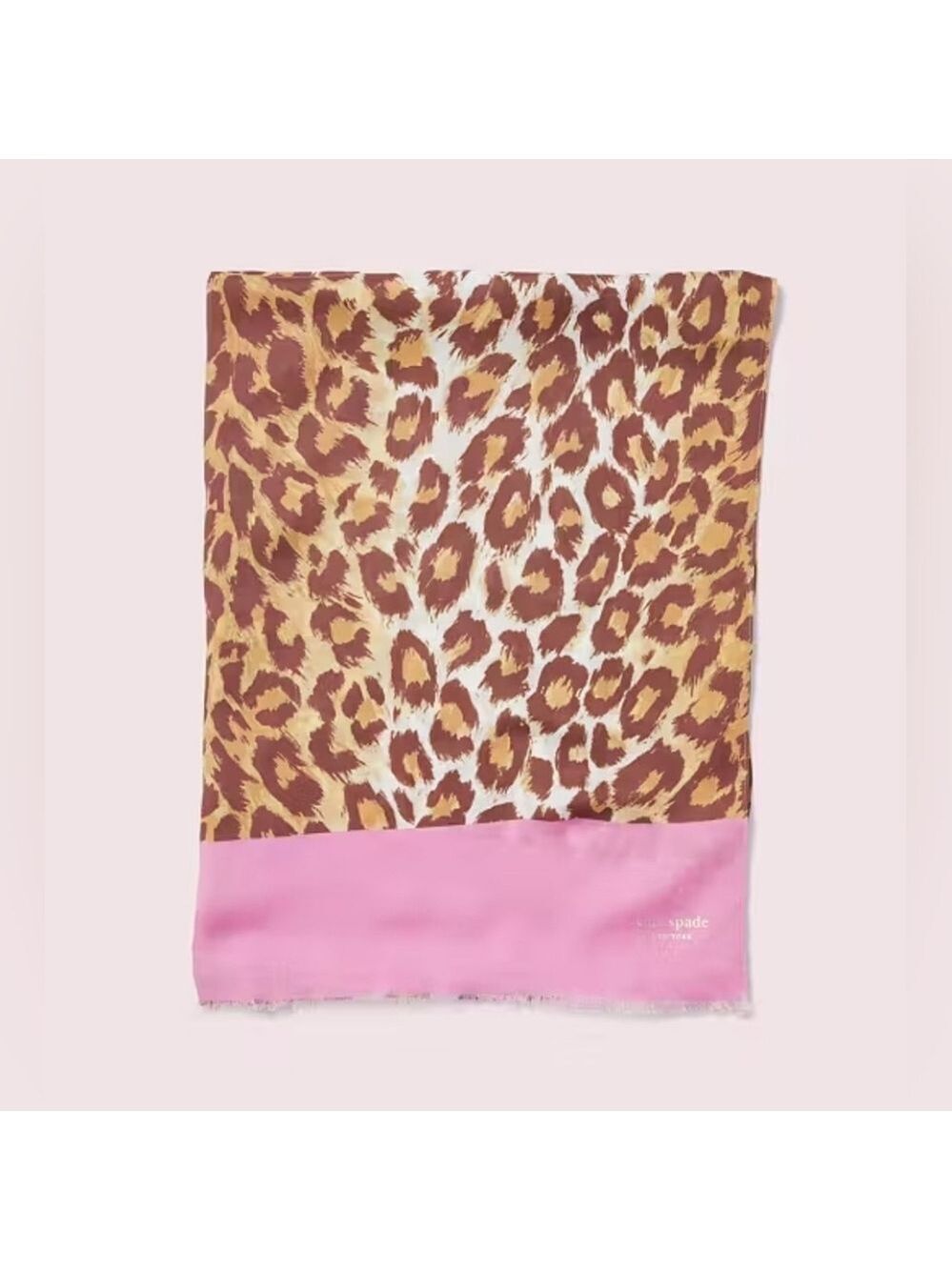 Kate Spade Leopard Print Scarf Pink Border Viscose
